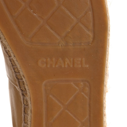 Chanel Lambskin CC Espadrilles 39 Beige Black 7 of 12