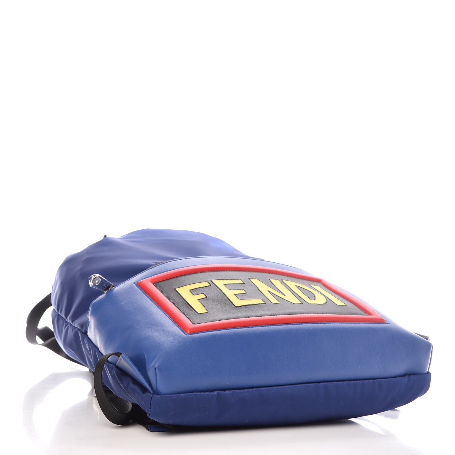 Fendi Nylon Vitello Century Vocabulary Drawstring Backpack Blue Cobalto Blue Neon Sunflower 4 of 11