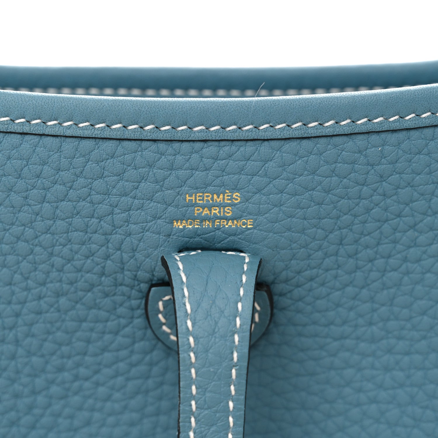 Hermes Taurillon Clemence Evelyne TPM New Blue Jean 6 of 11