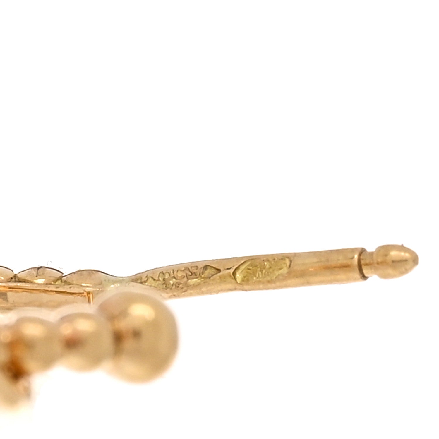 Christian Dior 18K Yellow Gold Diamond Mother of Pearl Rose Des Vents Drop Earrings 4 of 5