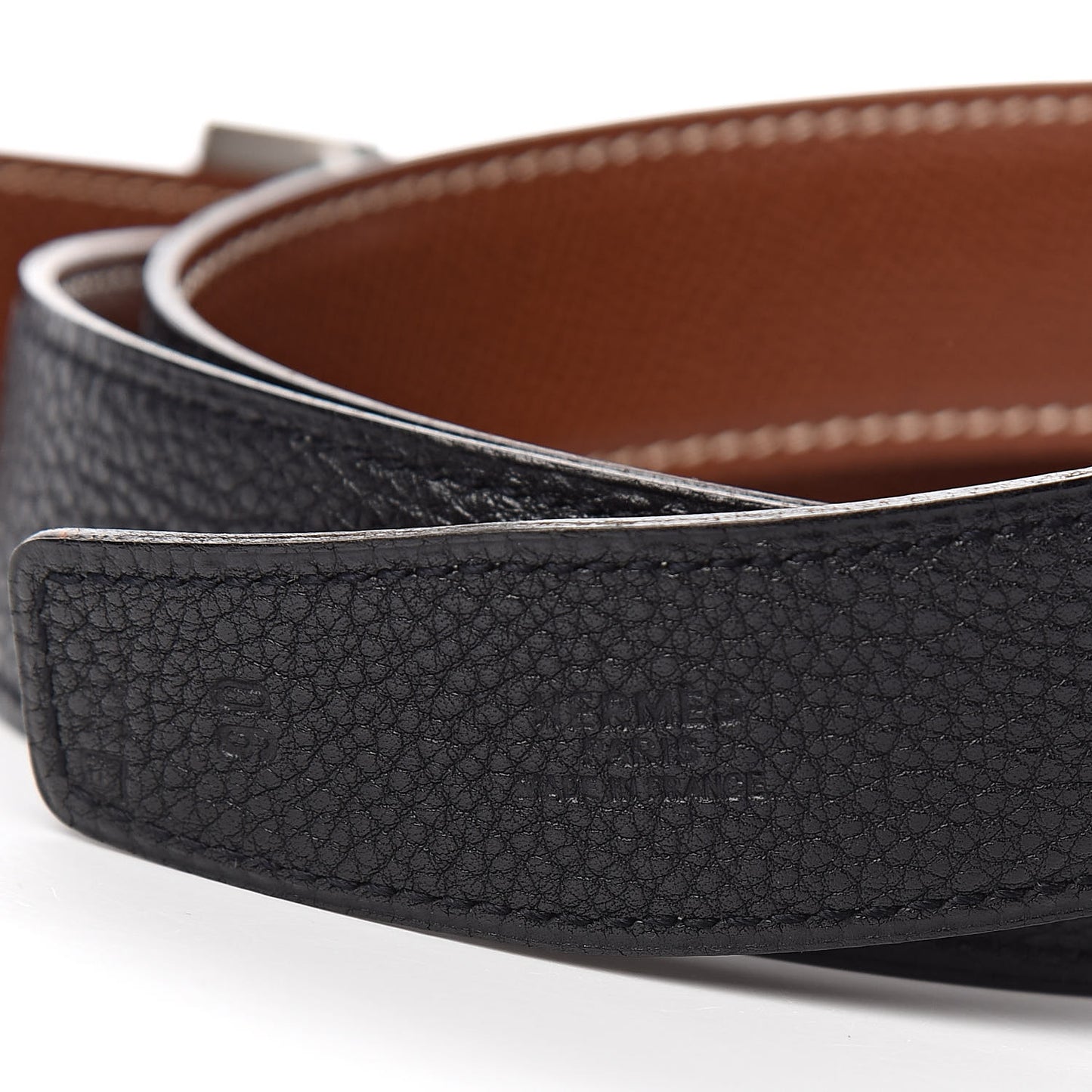 Togo Courchevel 32mm H Belt 90 Black Gold