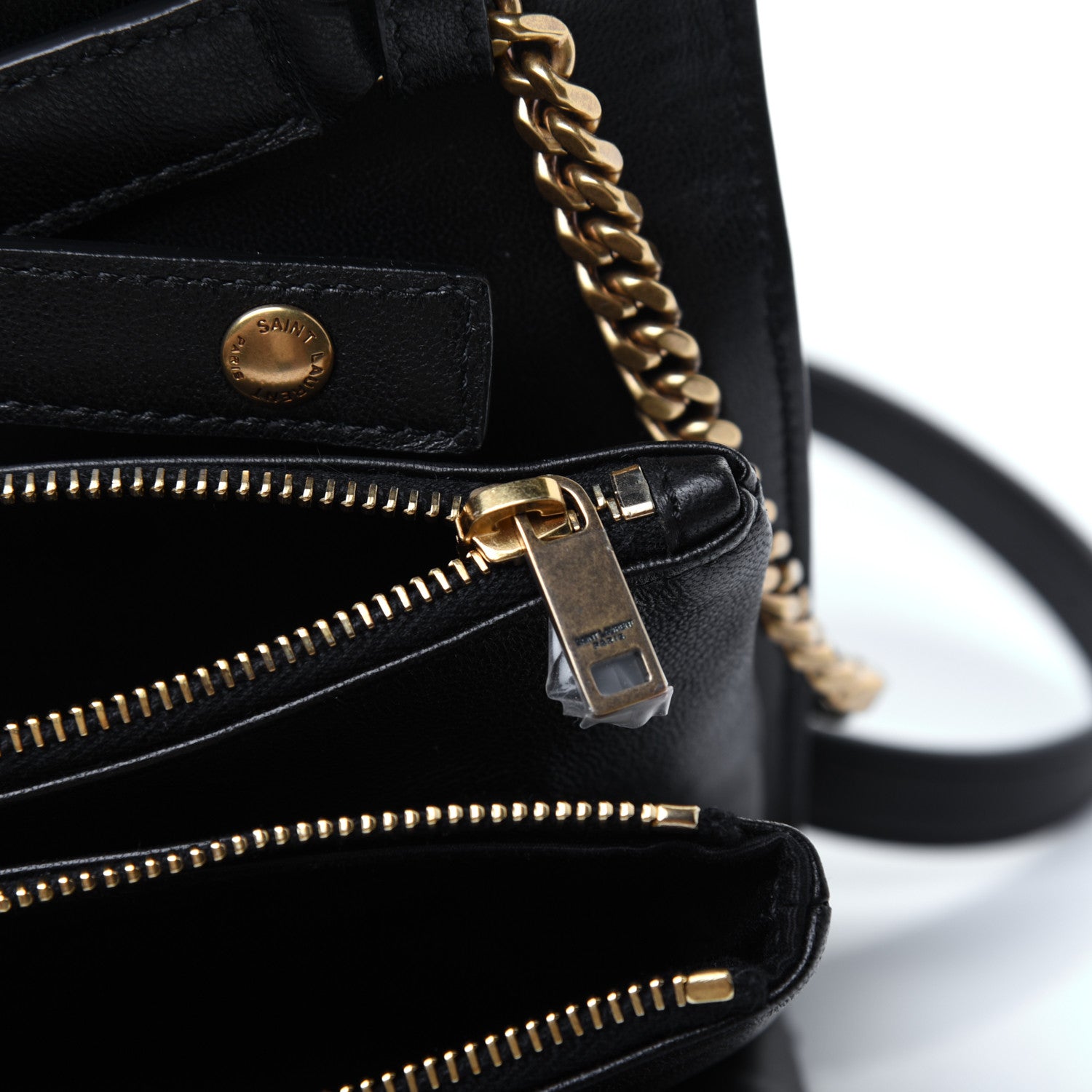 Saint Laurent Lambskin Diamond Quilted Monogram Angie Chain Bag Black 14 of 23