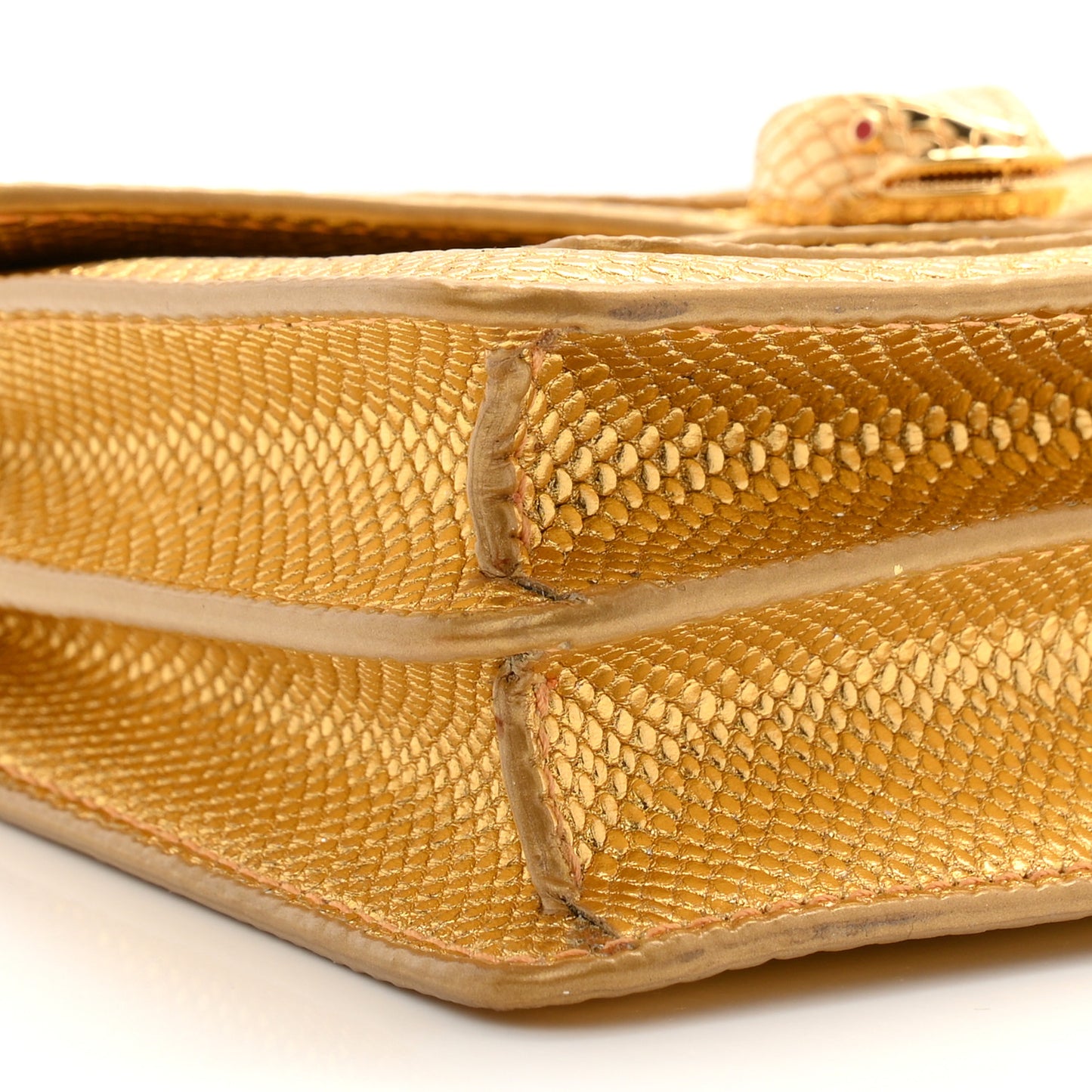 Metallic Karung Serpenti Forever Crossbody Gold