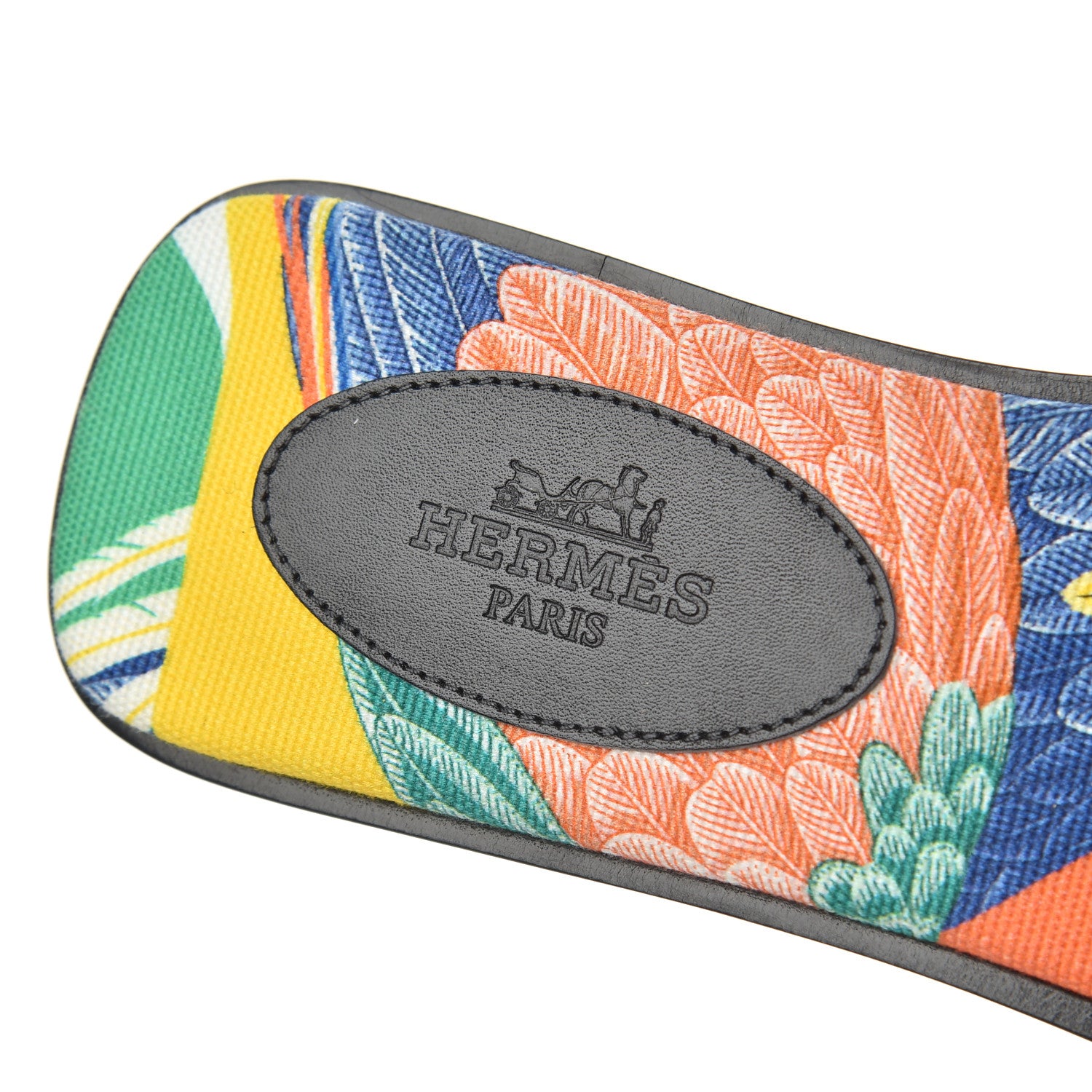 Hermes Box Calfskin Oran Sandals 35.5 Black 6 of 9