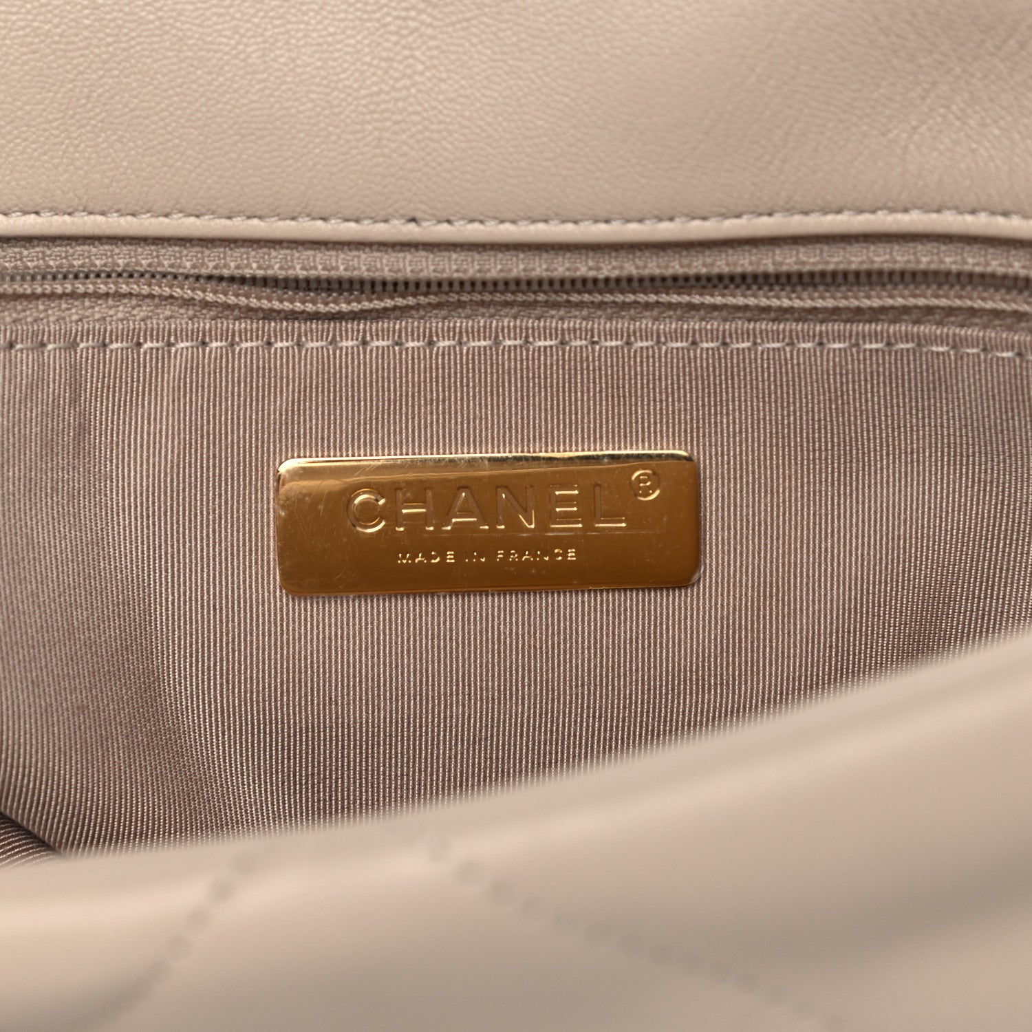 Chanel Goatskin Quilted Large Chanel 19 Flap Beige 5 of 12