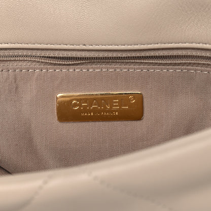 Chanel Goatskin Quilted Large Chanel 19 Flap Beige 5 of 12