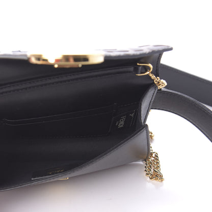 Fendi Vitello Liberty F is Fendi Bi-Color FF 1974 Embossed Envelope Belt Bag Maya Black 5 of 11