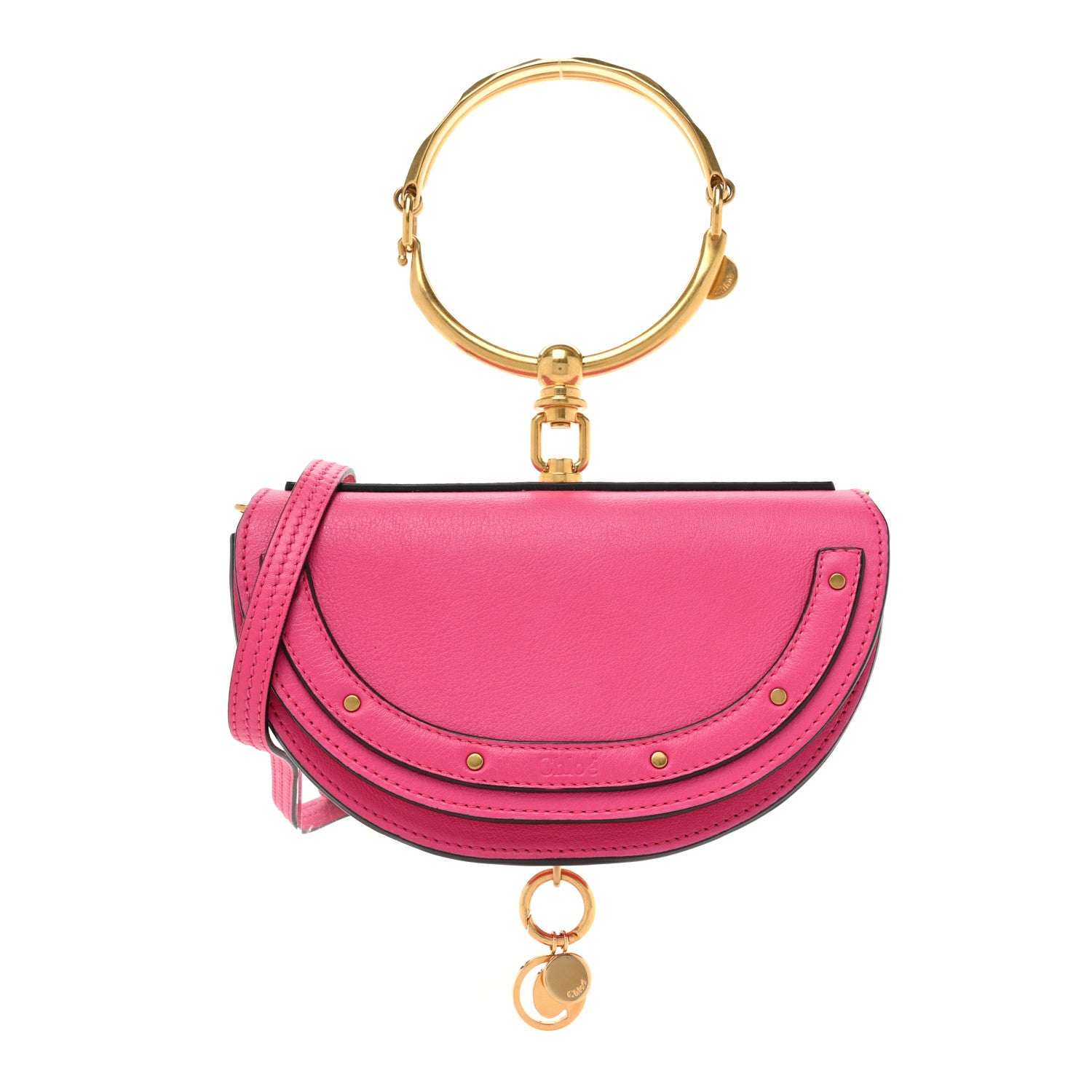 Chloe Calfskin Small Nile Bracelet Minaudiere Bag Fuchsia Rose 1 of 11