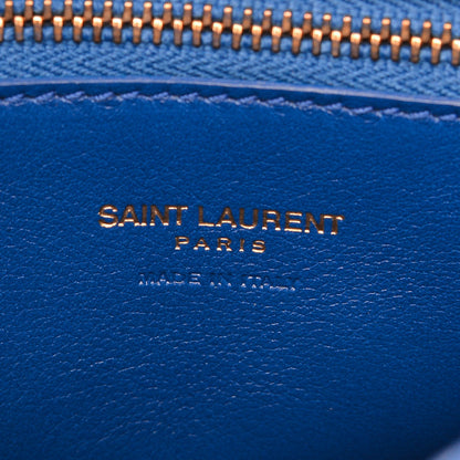 Saint Laurent Calfskin Small Monogram Cabas Blue Majorelle 6 of 7