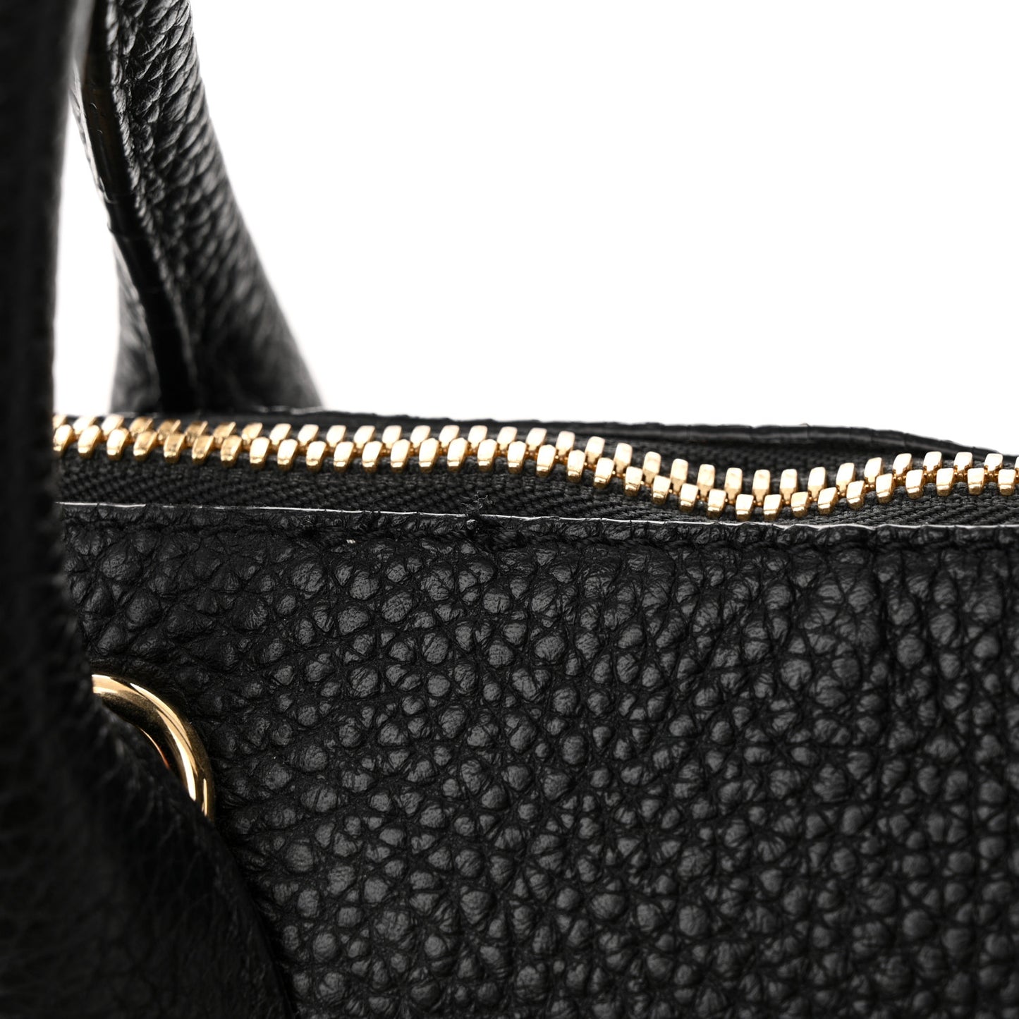 London Grainy Calfskin Medium Greenwood Bowling Bag Black
