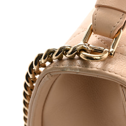 Chanel Grained Calfskin Quilted Medium Label Click Flap Bag Beige 12 of 15