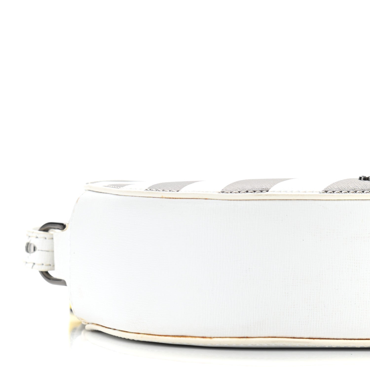 Off-White Saffiano Striped Diag Camera Bag Black White 5 of 10