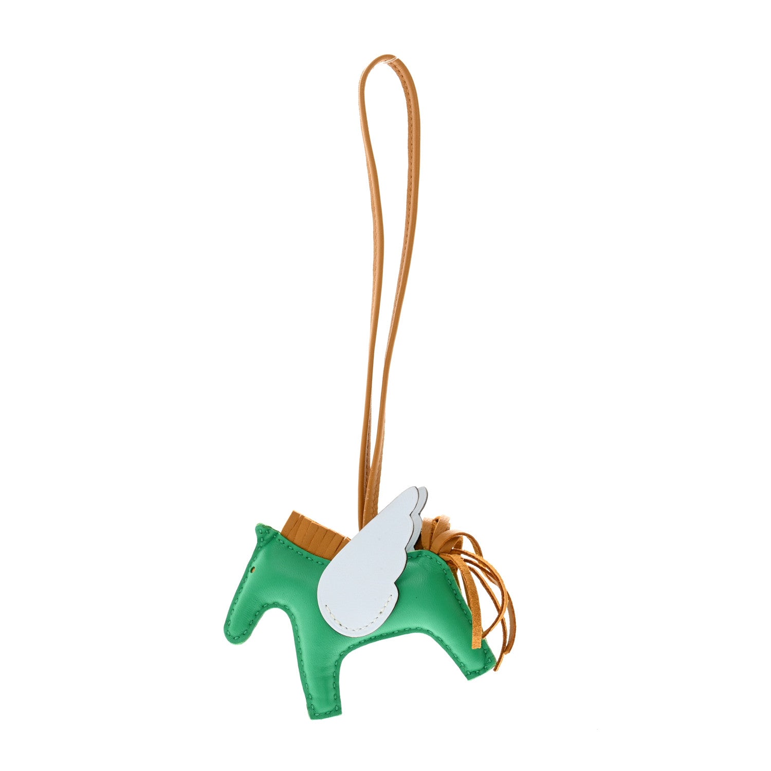 Hermes Milo Lambskin Grigri Rodeo Pegase Horse Bag Charm PM Menthe Sesame Bleu Brume 1 of 5