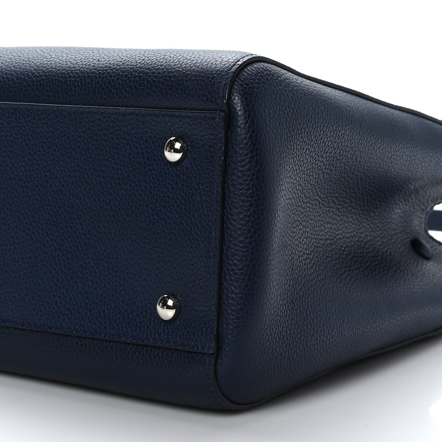 Grained Calfskin Small Neo Executive Shopper Tote Navy