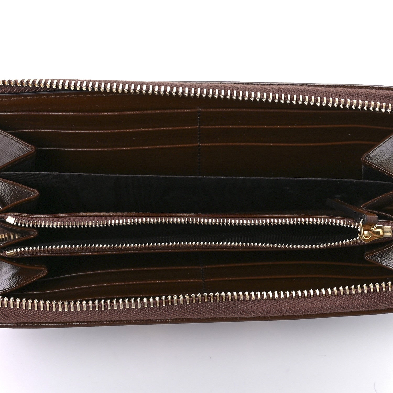 Gucci GG Supreme Monogram Azalea Calfskin Horsebit 1955 Zip Around Wallet Beige Ebony Brown Sugar 4 of 11