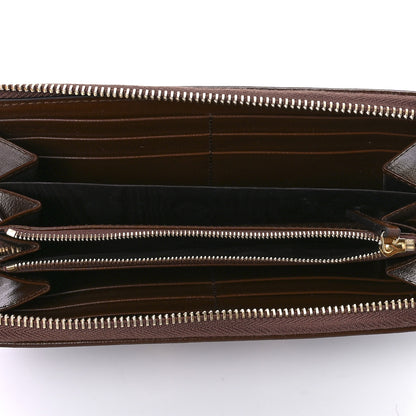 Gucci GG Supreme Monogram Azalea Calfskin Horsebit 1955 Zip Around Wallet Beige Ebony Brown Sugar 4 of 11