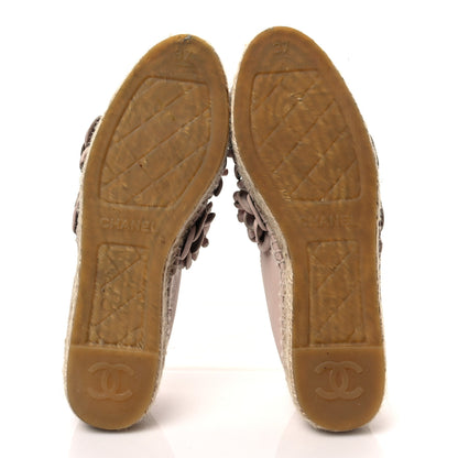 Chanel Lambskin Camellia CC Espadrilles 37 Pink 5 of 8