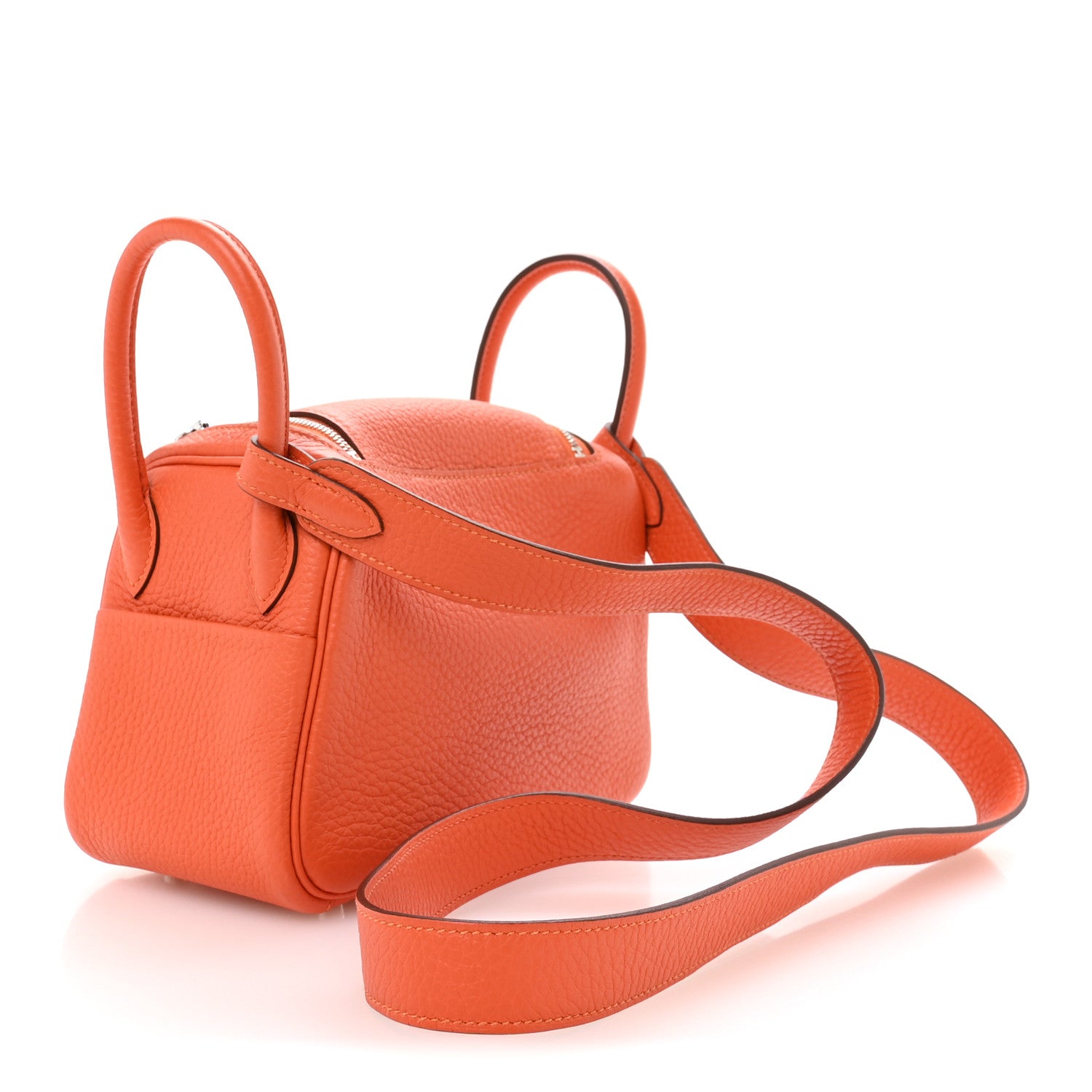 Hermes Taurillon Clemence Mini Lindy 20 Feu 3 of 11