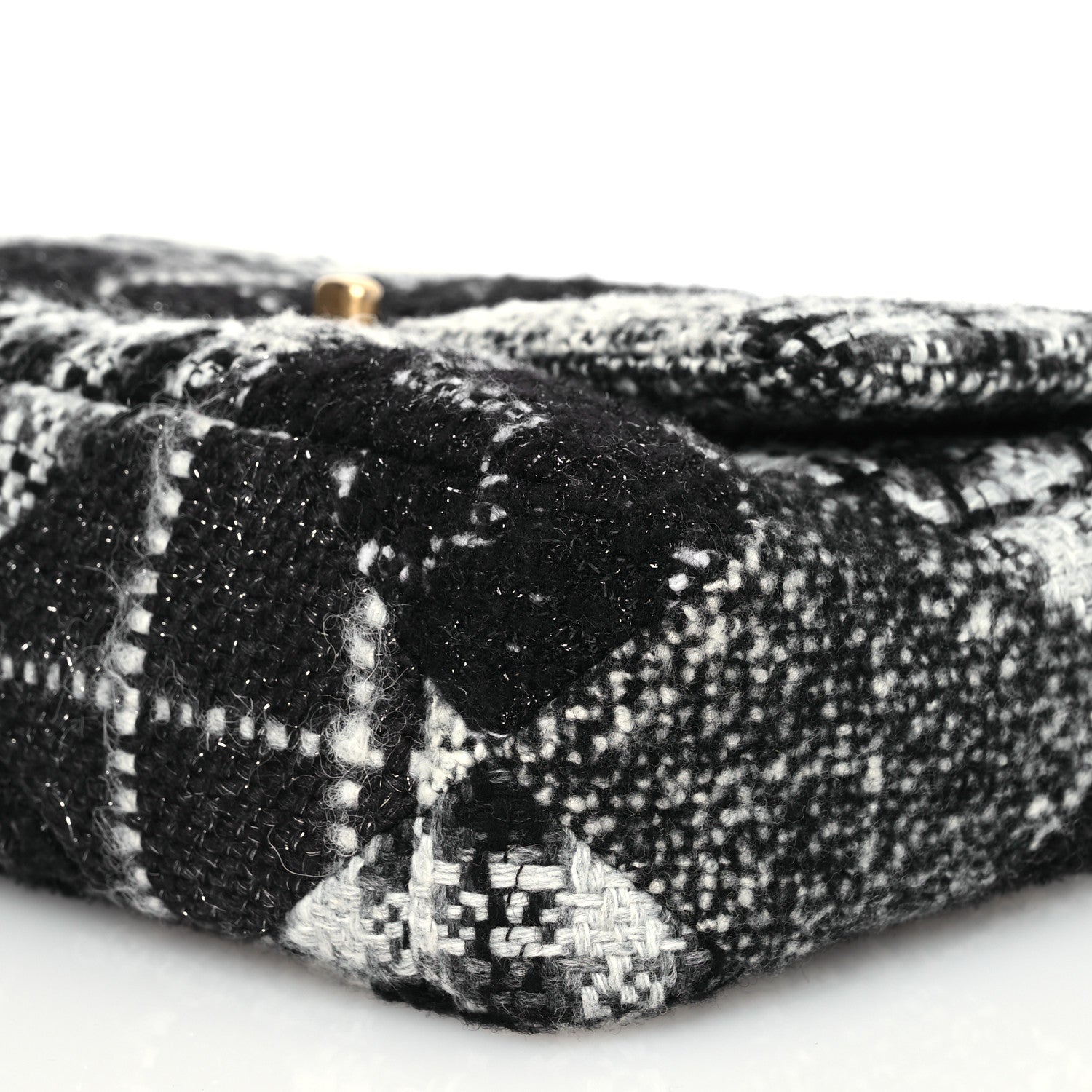 Chanel Tweed Quilted Medium Chanel 19 Flap Black White 11 of 12
