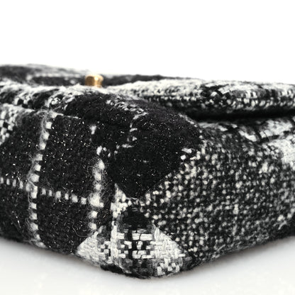 Chanel Tweed Quilted Medium Chanel 19 Flap Black White 11 of 12
