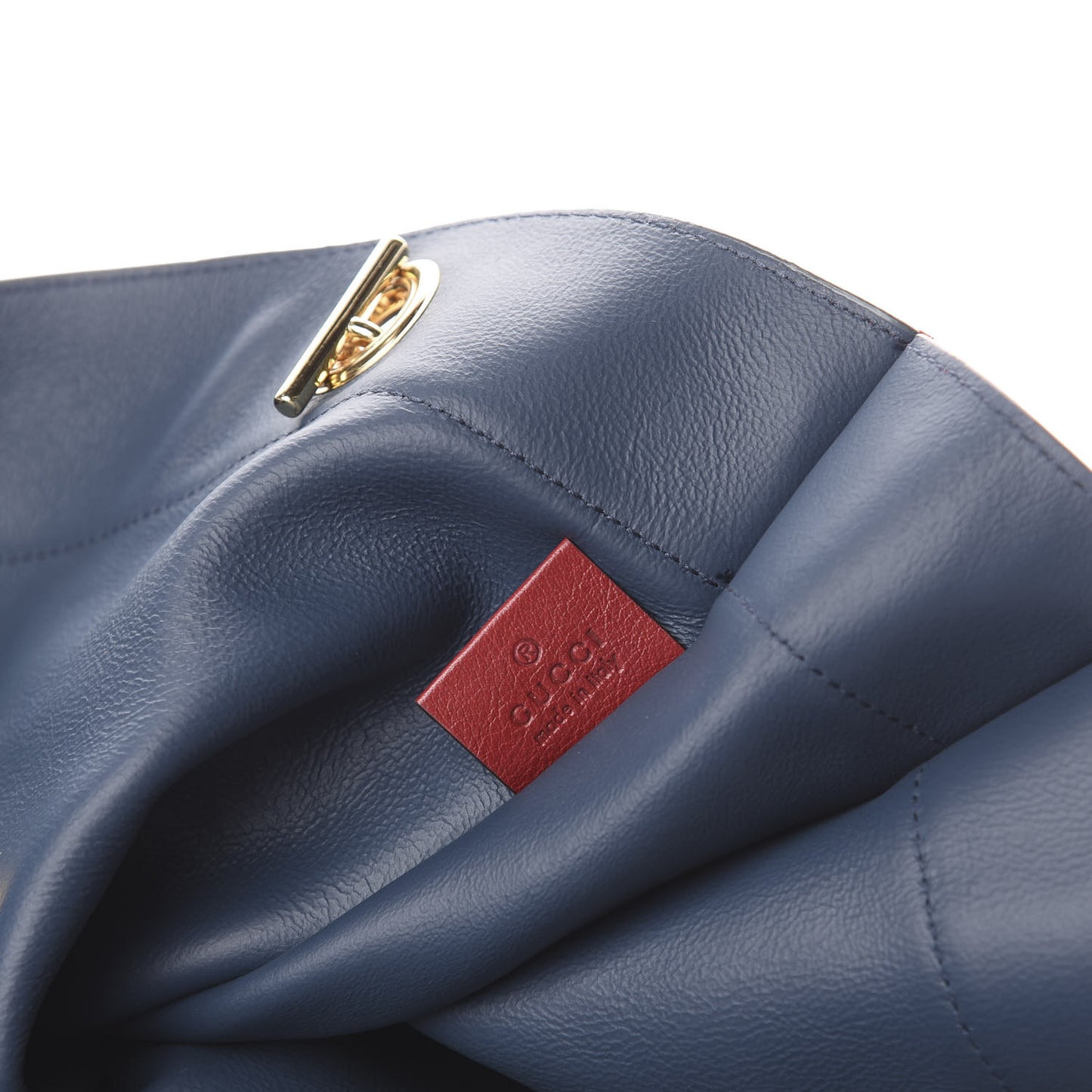 Suede Calfskin Maxi Rajah Chain Tote New Blue Romantic Cherry