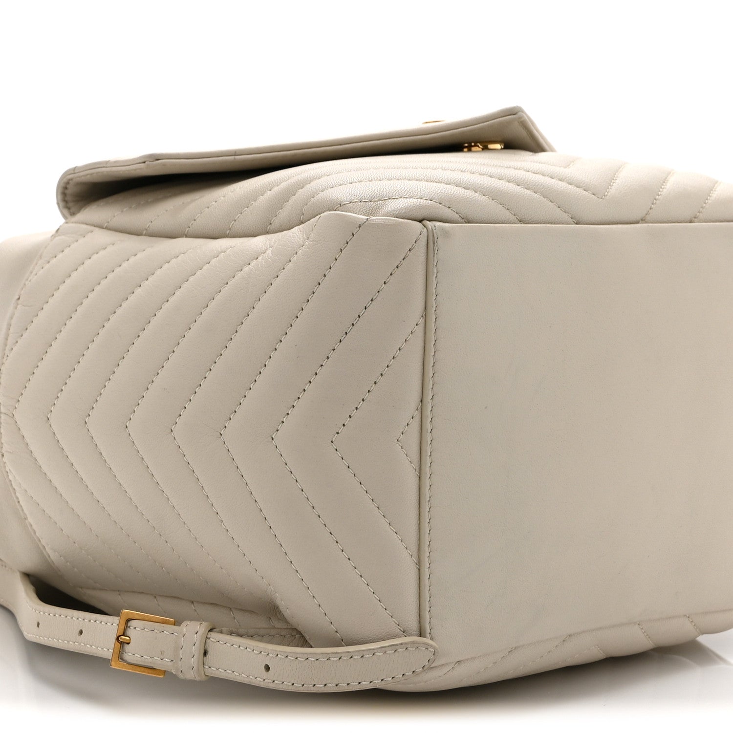 Saint Laurent Lambskin Matelasse Monogram Joe Backpack Cream Black 9 of 10