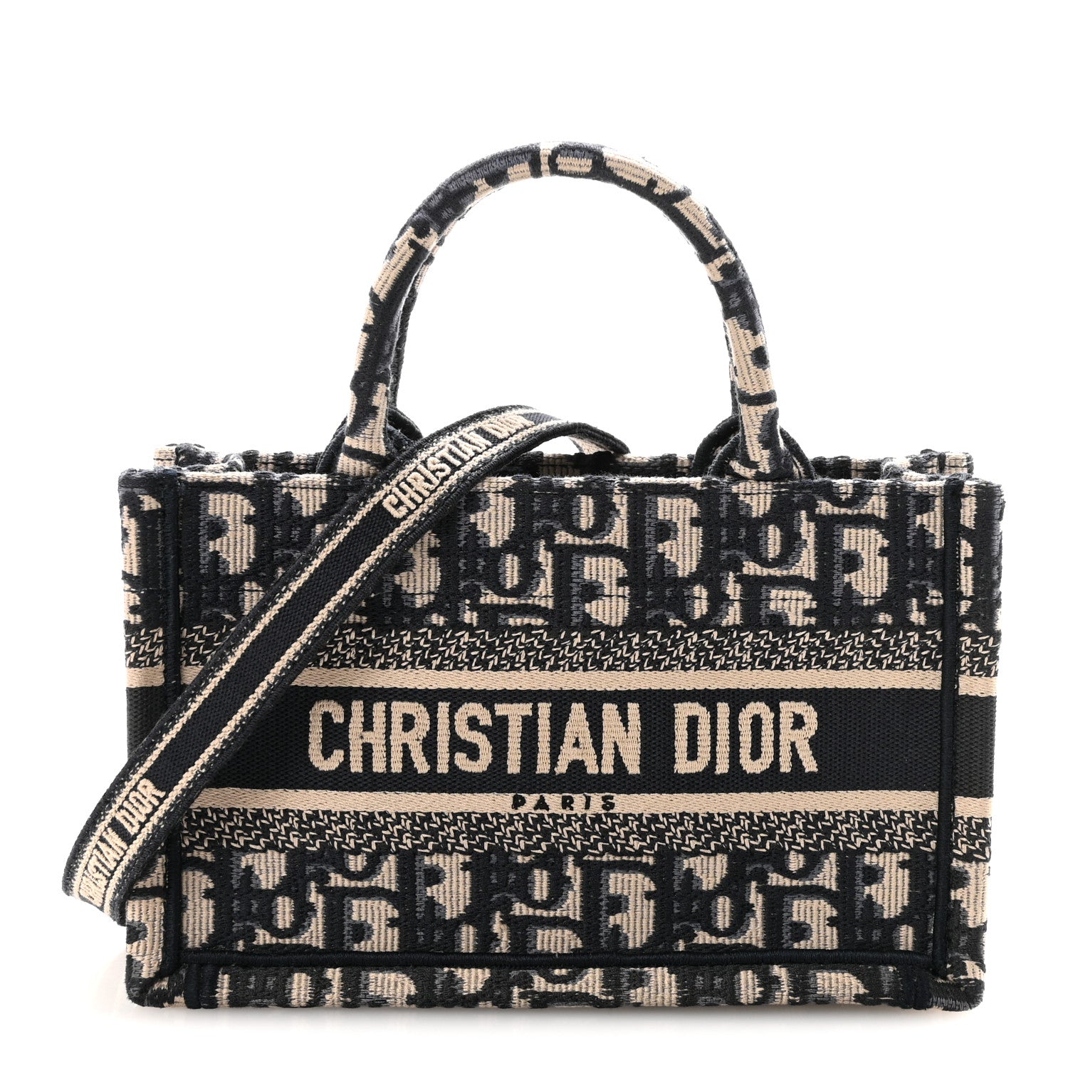 Christian Dior Oblique Mini Book Tote With Strap Blue Multicolor 1 of 10
