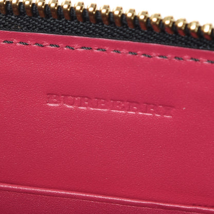 Burberry Signature Grain Calfskin Check Embossed Peyton Crossbody Clutch Bag Vibrant Fuchsia 6 of 9