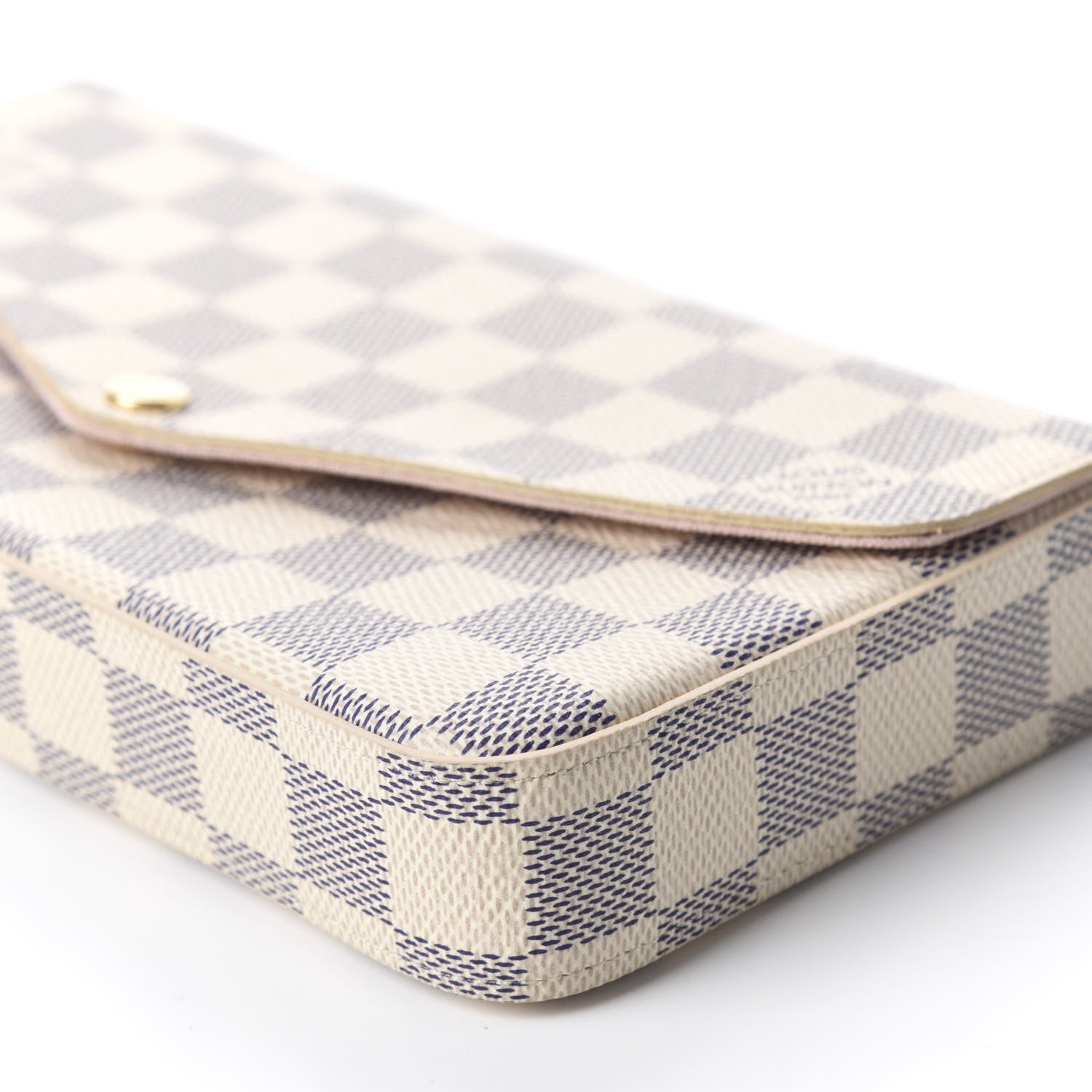 Louis Vuitton Damier Azur Pochette Felicie Chain Wallet Rose Ballerine 7 of 14
