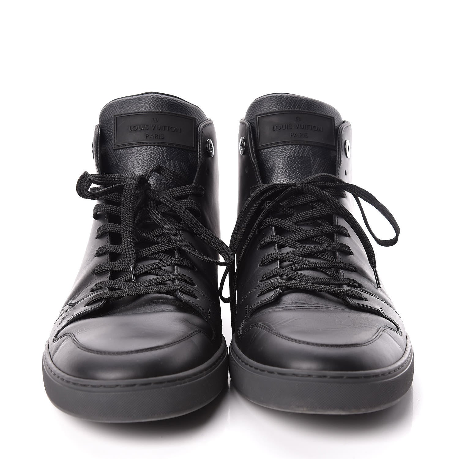 Louis Vuitton Calfskin Damier Graphite High Top Sneakers 9.5 2 of 10