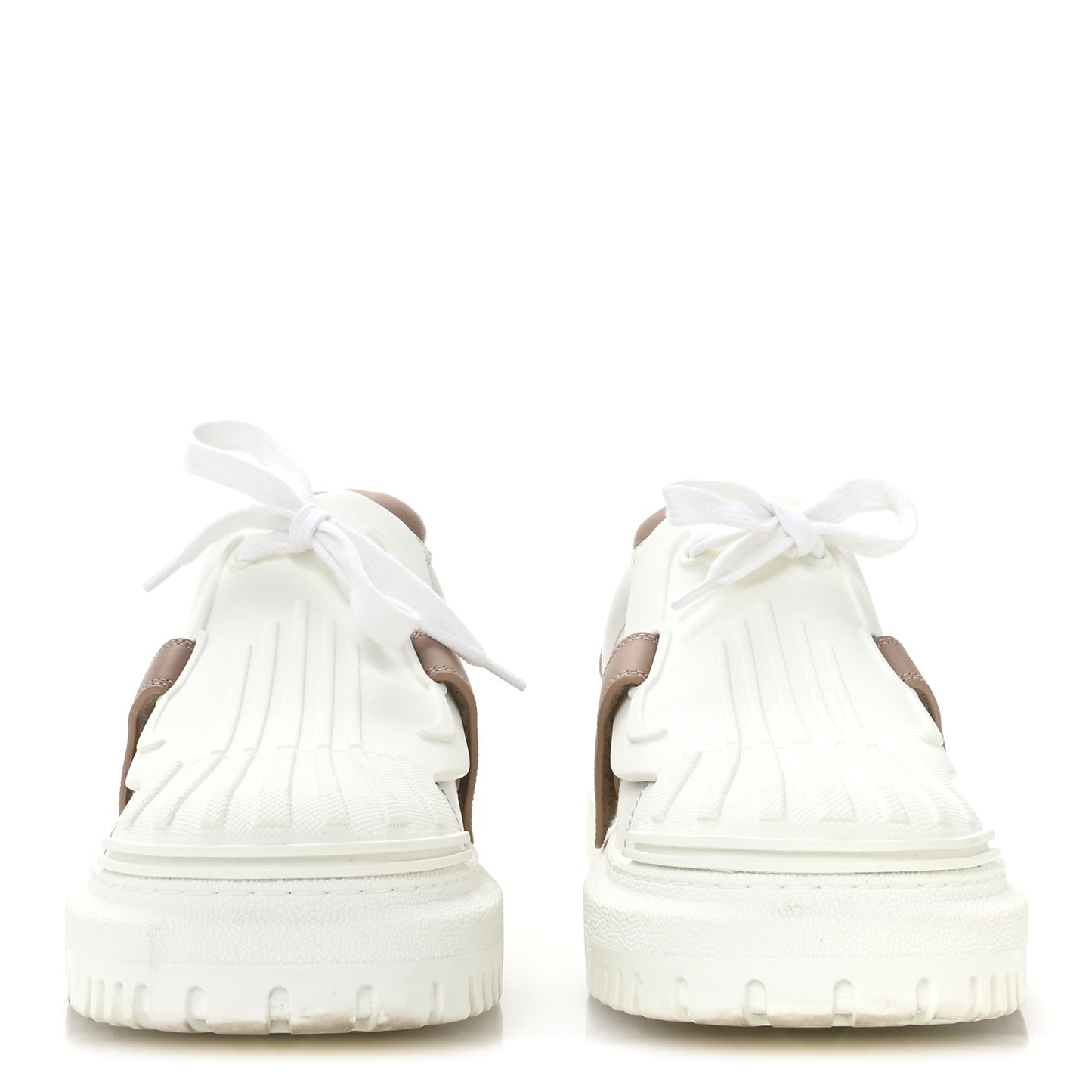 Calfskin Bi-Color Dior-ID Platform Sneakers 40.5 White Nude