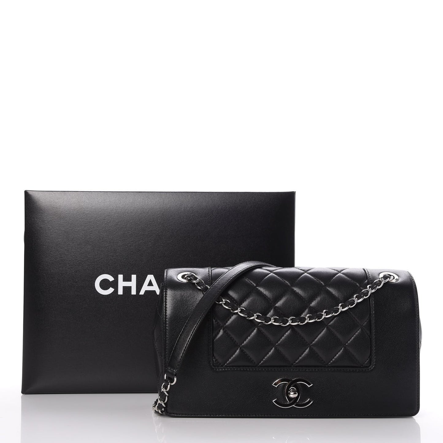Sheepskin Quilted Vintage Mademoiselle Flap Black