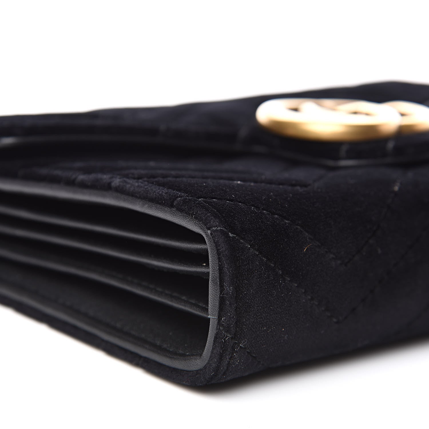 Gucci Velvet Matelasse GG Marmont Chain Wallet Black 8 of 11