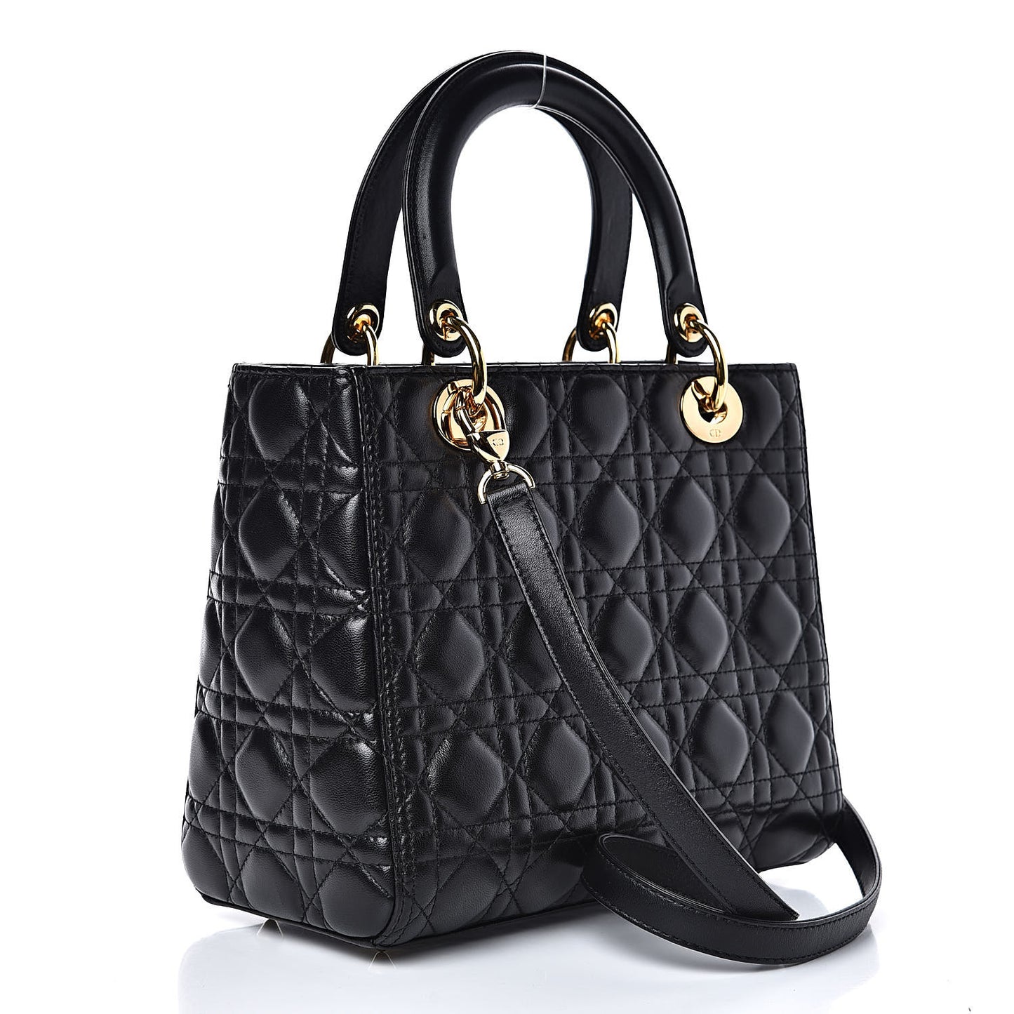 Lambskin Cannage Medium Lady Dior Black
