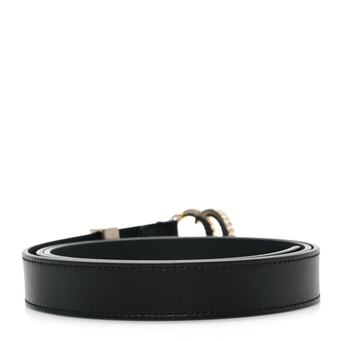 Moon Calfskin Torchon Double G 25mm Belt 100 40 Black