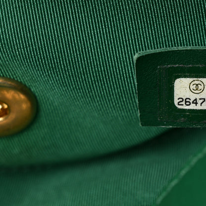 Chanel Lambskin Chevron Quilted East West Flap Green 6 of 9