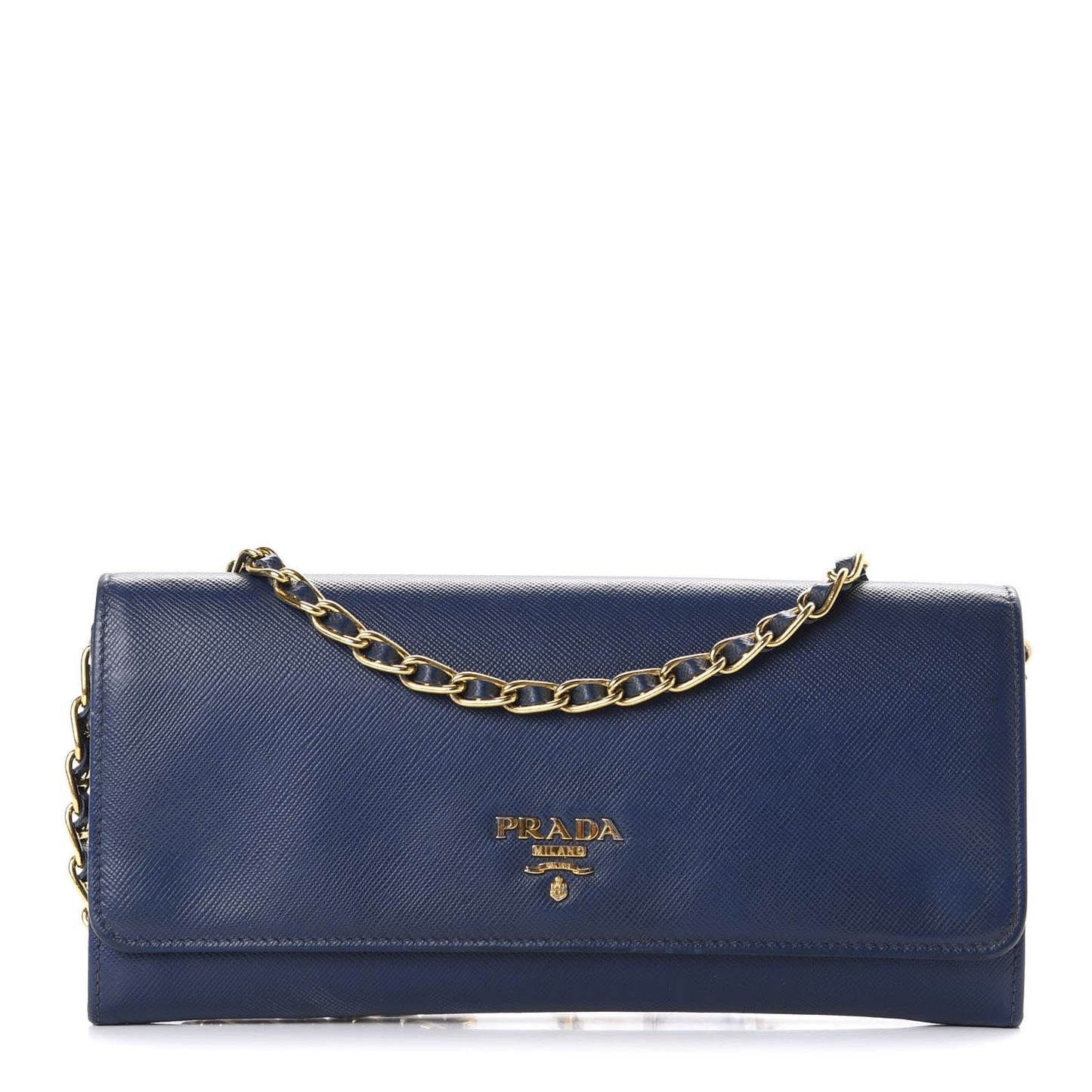 Saffiano Metal Oro Chain Wallet Bleuette