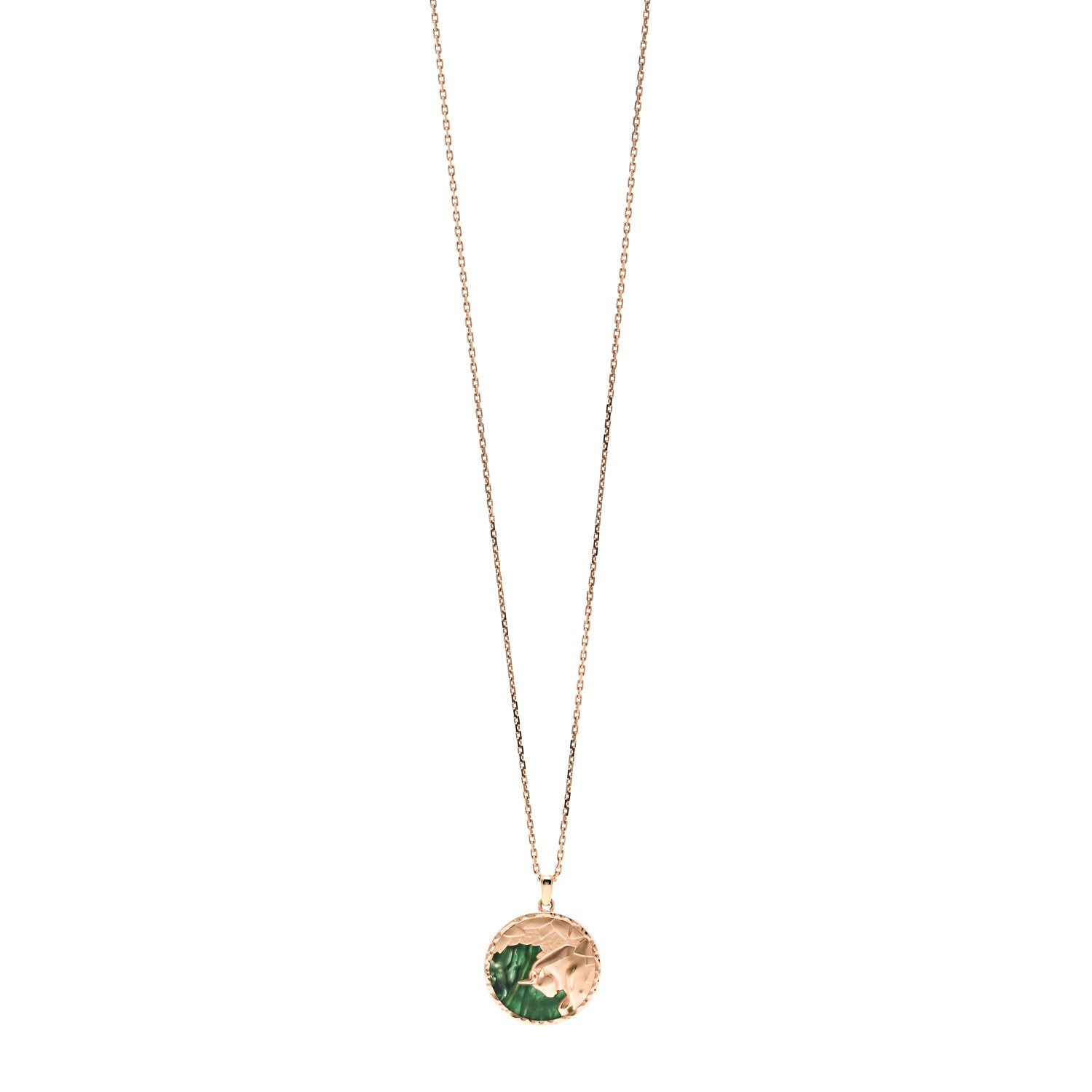 Van Cleef & Arpels 18K Rose Gold Aventurine Zodiac Taurus Pendant Long Necklace 1 of 5