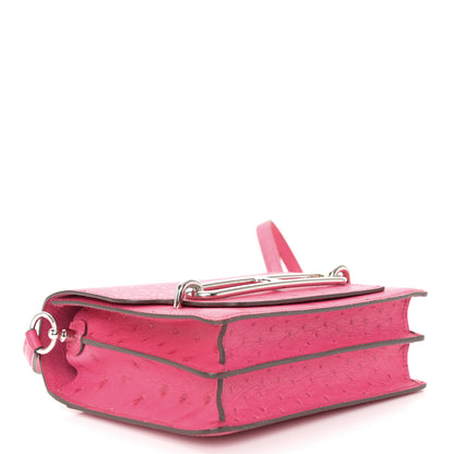 Hermes Ostrich Mini Sac Roulis Rose Tyrien 4 of 9