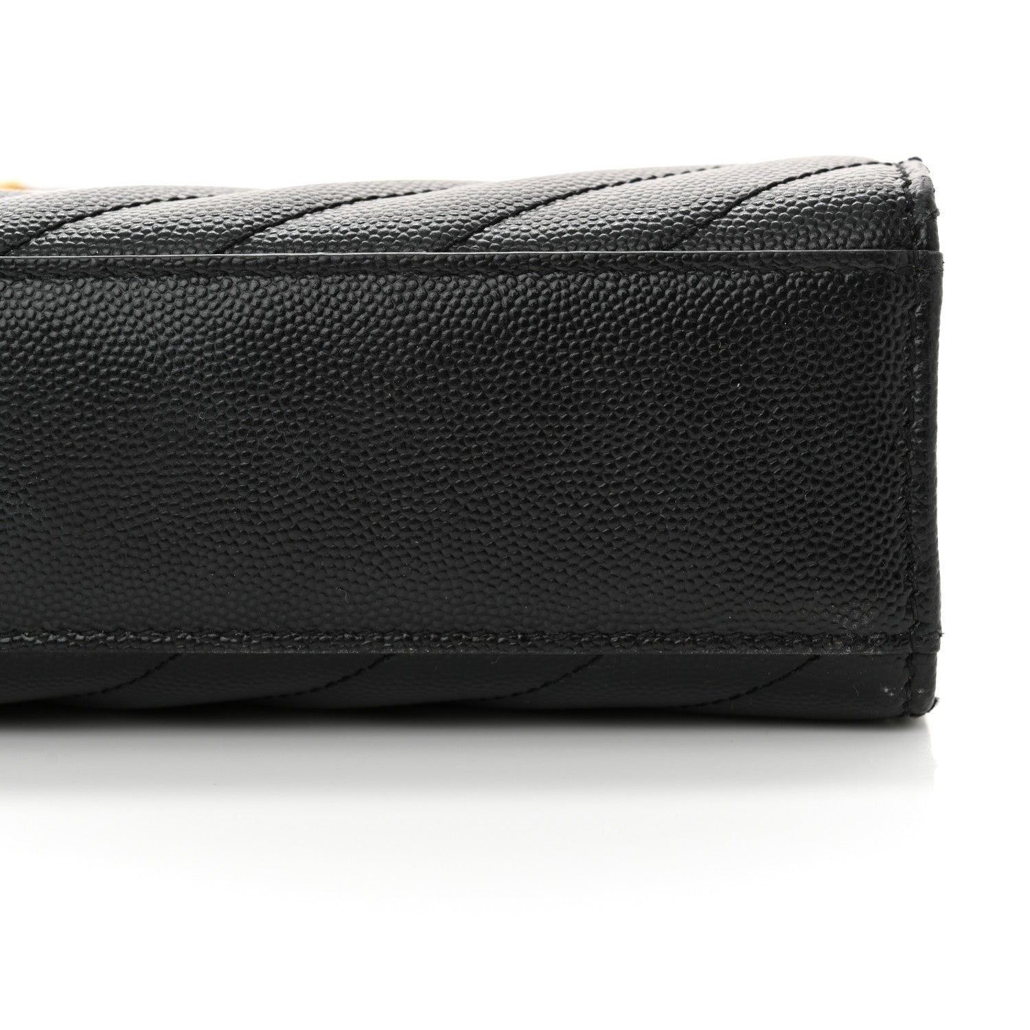 Saint Laurent Grain De Poudre Matelasse Chevron Large Monogram Satchel Black 14 of 16