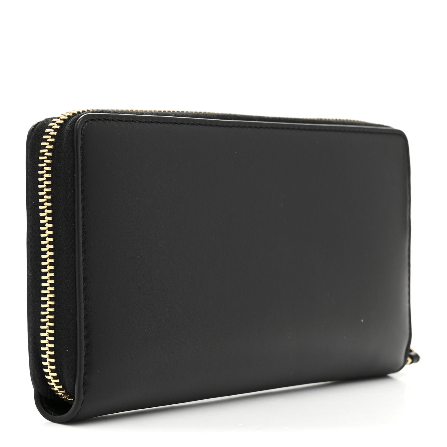Plutone Calfskin Logo Zip Around Wallet Black
