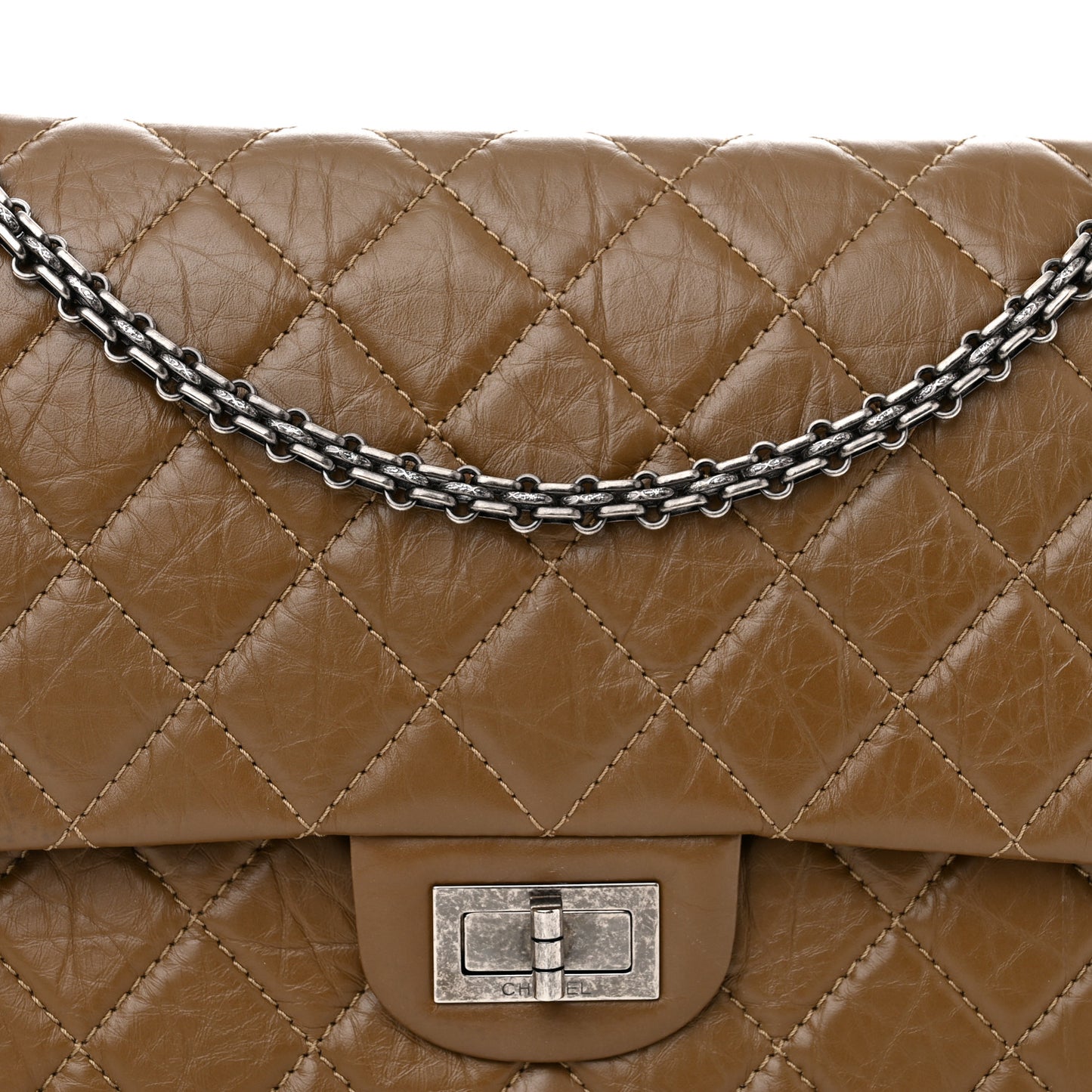 Aged Calfskin Quilted 2.55 Reissue 227 Flap Brown