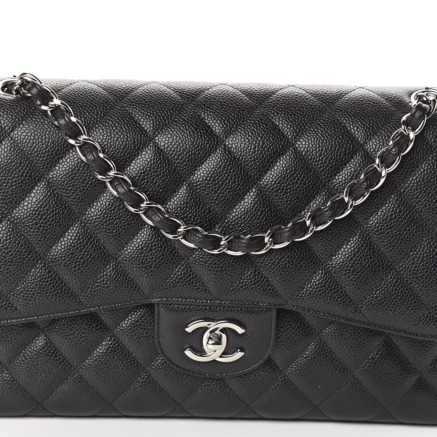 Chanel Caviar Quilted Jumbo Double Flap Black 7 of 9