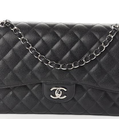 Chanel Caviar Quilted Jumbo Double Flap Black 7 of 9