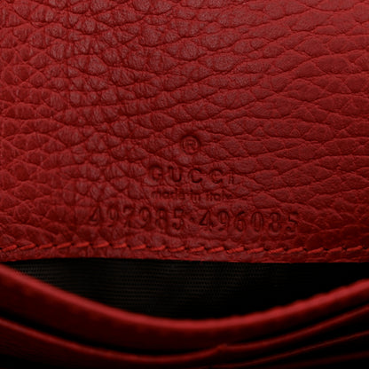 Gucci Dollar Calfskin Mini GG Marmont Chain Wallet Hibiscus Red 6 of 9
