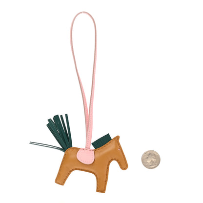 Hermes Milo Lambskin Grigri Rodeo Horse Bag Charm PM Sesame Malachite Rose Sakura 2 of 4