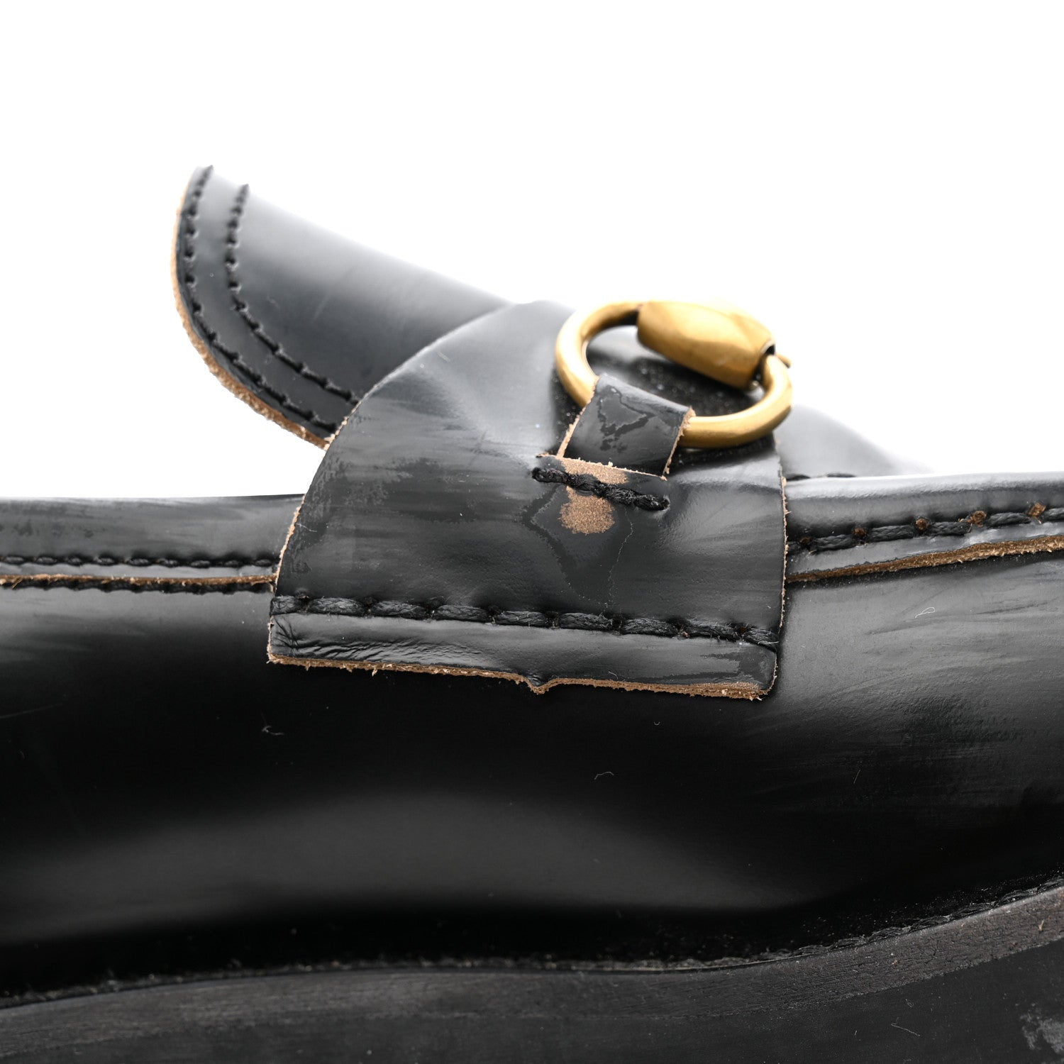 Gucci Cordovan Lux Womens Harald Horsebit 25mm Platform Loafers 38.5 Black 13 of 15