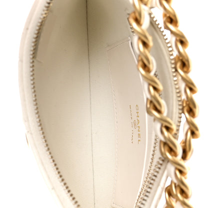 Chanel Shiny Crumpled Lambskin Quilted Trendy Chain Around Hobo White 5 of 10