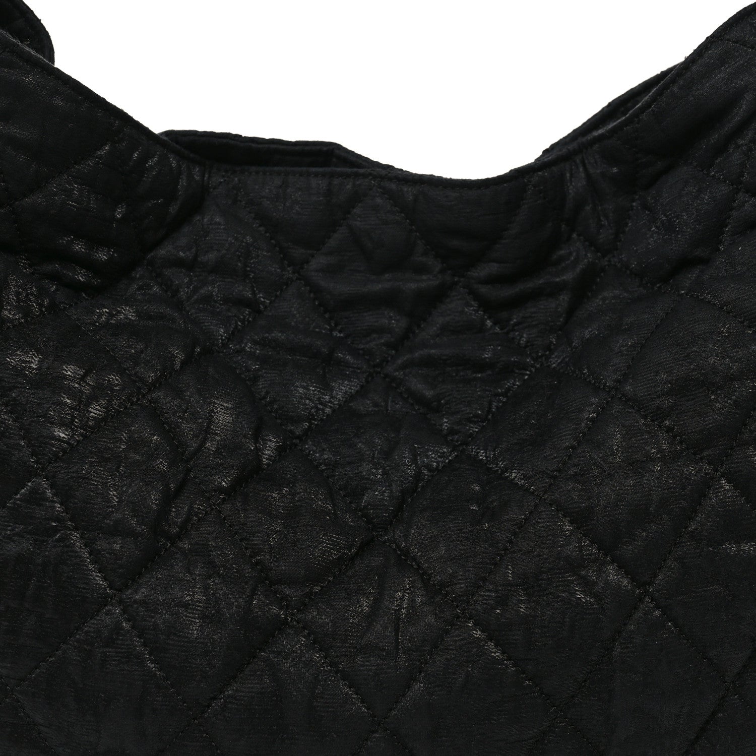 Chanel Crinkled Coated Canvas Le Marais Hobo Black 8 of 12