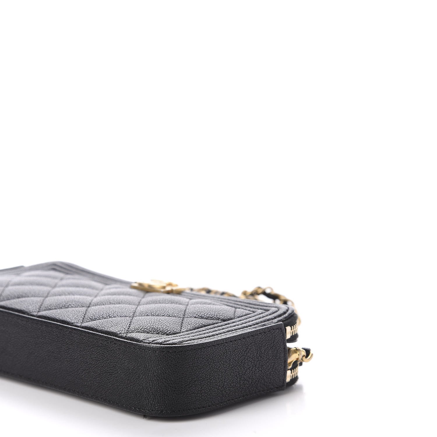 Chanel Caviar Quilted Small Boy Clutch With Chain Black 7 of 12